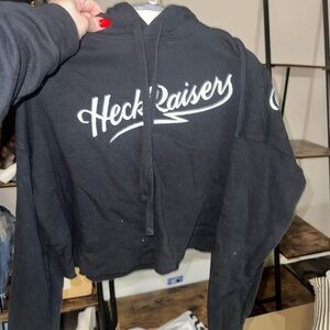 Black Heck Raisers Cropped Hoodie